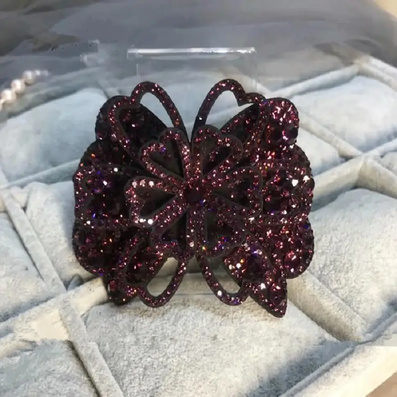 Three-Dimensional Rhinestone Flower Clip for Women - Image 5