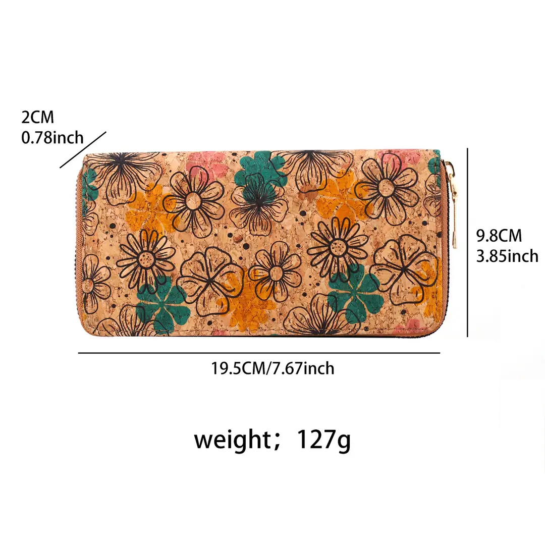 Cross-Border Bohemian Multifunctional Clutch Bag with Multiple Card Slots Wood Grain Wallet Literary Ladies Bag Card Bag Pu Small Bag