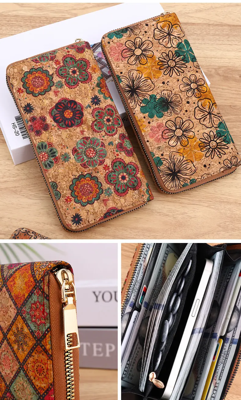 Cross-Border Bohemian Multifunctional Clutch Bag with Multiple Card Slots Wood Grain Wallet Literary Ladies Bag Card Bag Pu Small Bag — feature 13