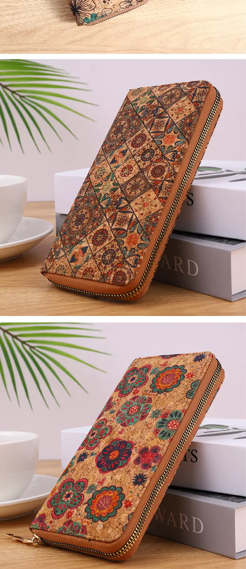 Cross-Border Bohemian Multifunctional Clutch Bag with Multiple Card Slots Wood Grain Wallet Literary Ladies Bag Card Bag Pu Small Bag — feature 15