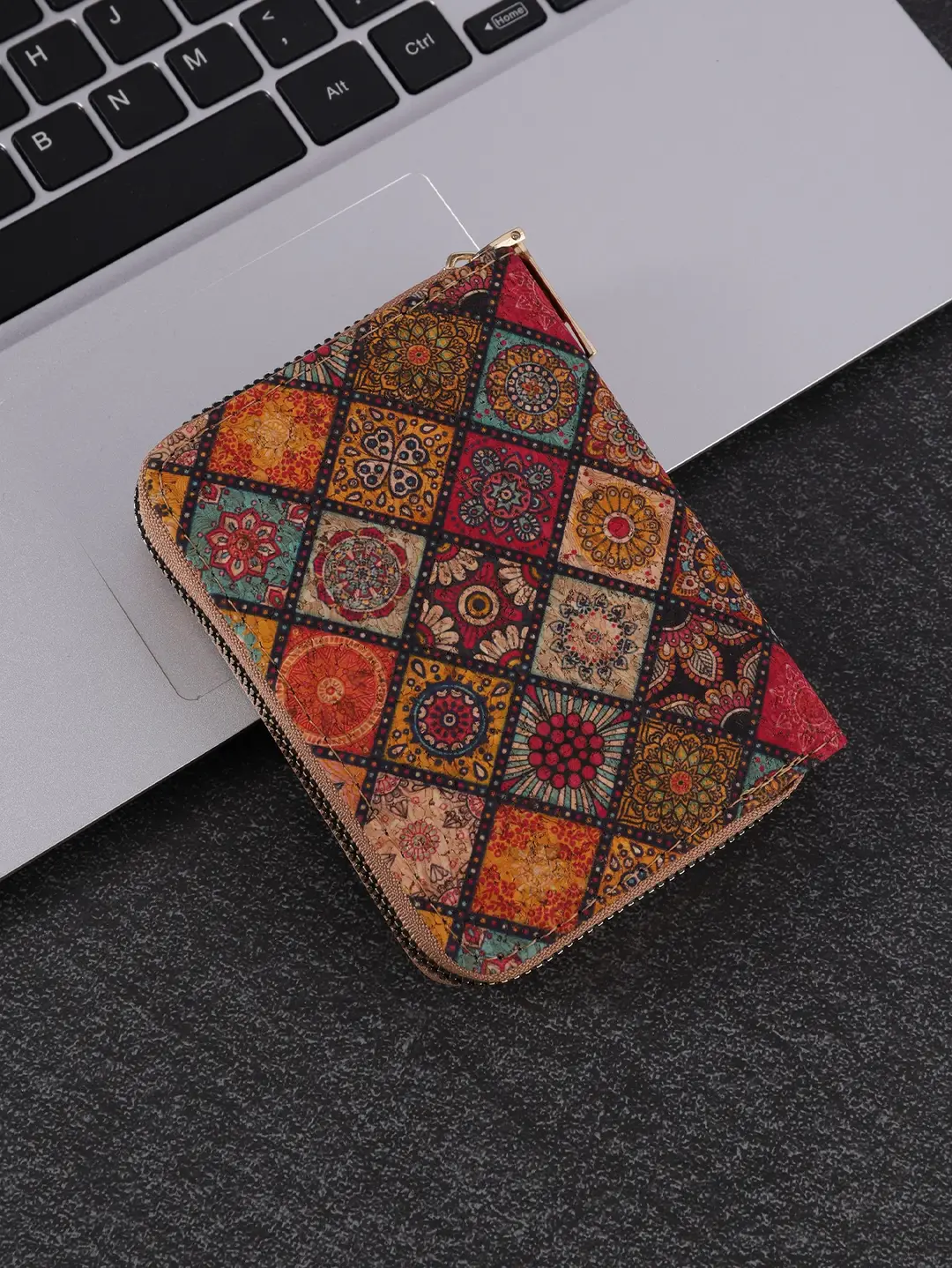 Cross-Border Bohemian Multifunctional Clutch Bag with Multiple Card Slots Wood Grain Wallet Literary Ladies Bag Card Bag Pu Small Bag