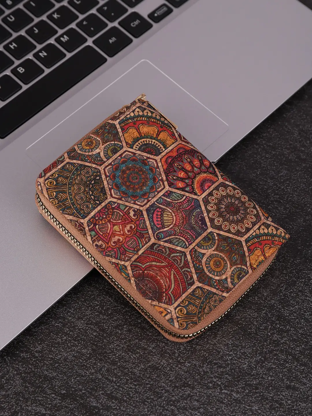Cross-Border Bohemian Multifunctional Clutch Bag with Multiple Card Slots Wood Grain Wallet Literary Ladies Bag Card Bag Pu Small Bag