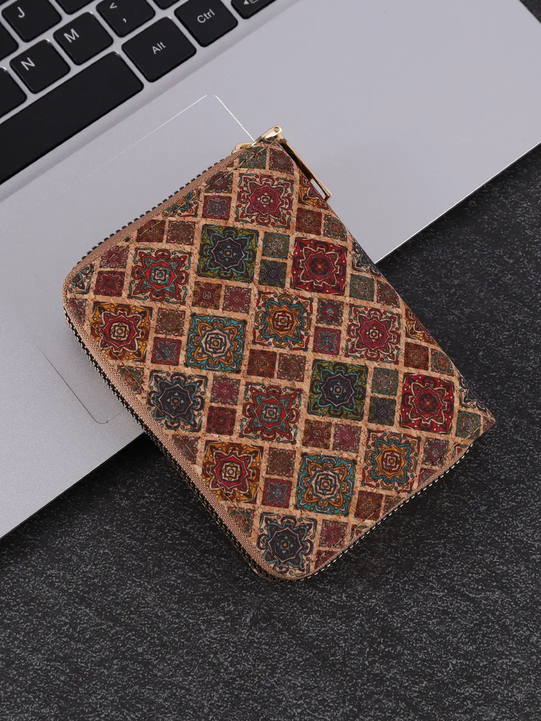 Cross-Border Bohemian Multifunctional Clutch Bag with Multiple Card Slots Wood Grain Wallet Literary Ladies Bag Card Bag Pu Small Bag