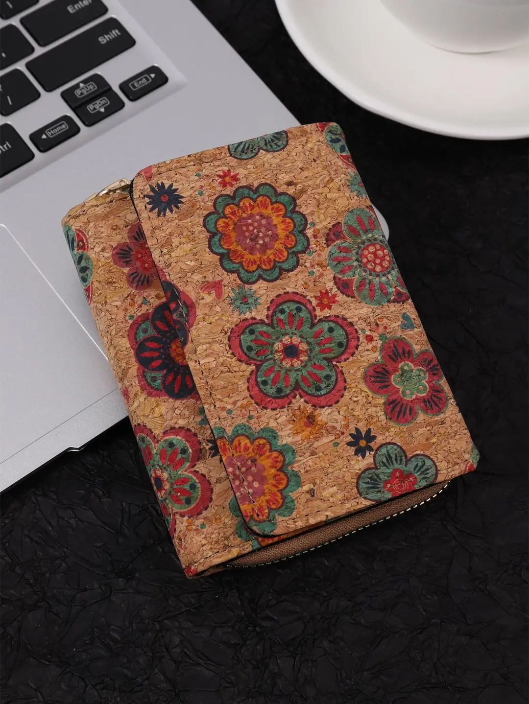 Cross-Border Bohemian Multifunctional Clutch Bag with Multiple Card Slots Wood Grain Wallet Literary Ladies Bag Card Bag Pu Small Bag