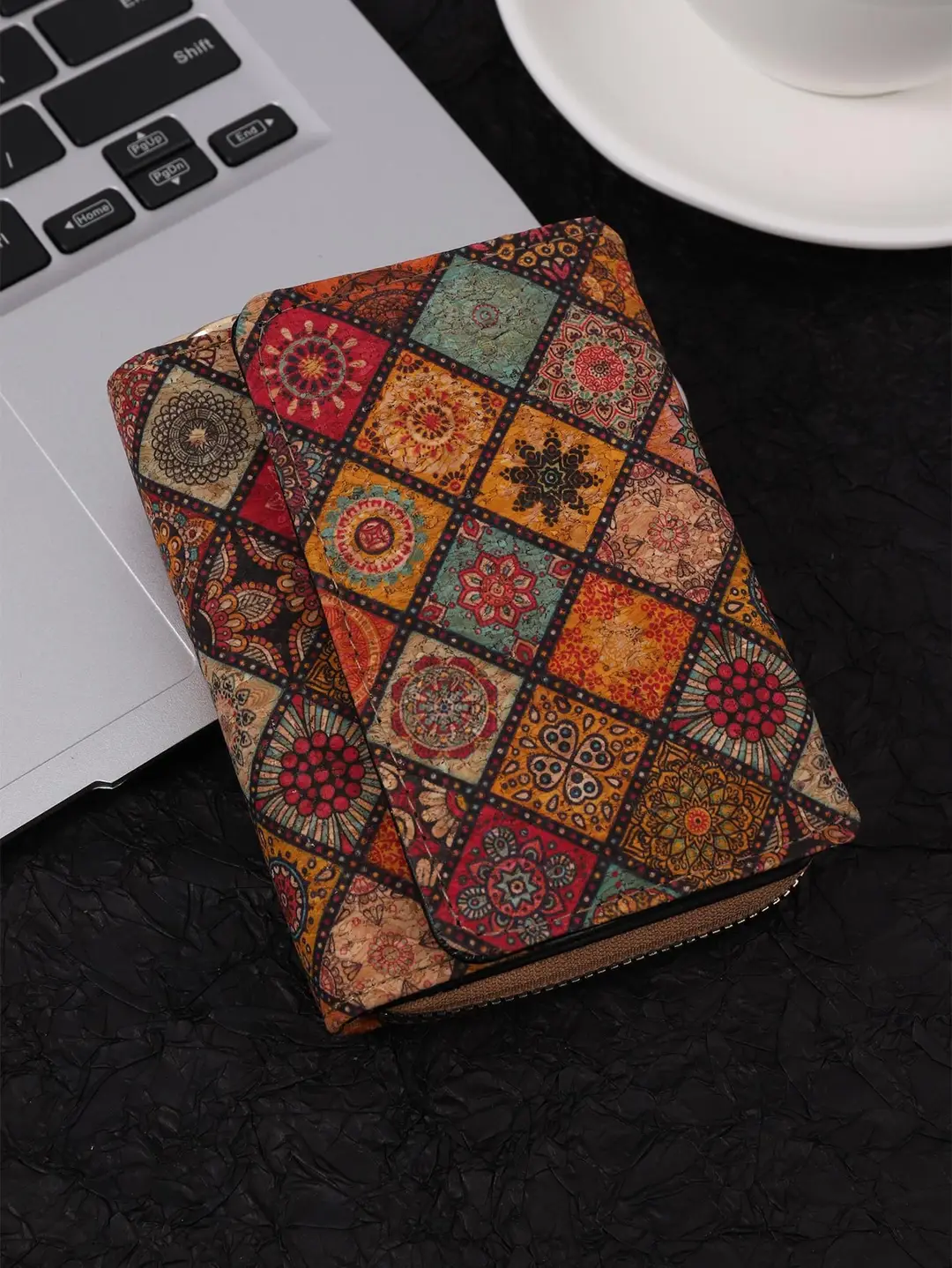 Cross-Border Bohemian Multifunctional Clutch Bag with Multiple Card Slots Wood Grain Wallet Literary Ladies Bag Card Bag Pu Small Bag