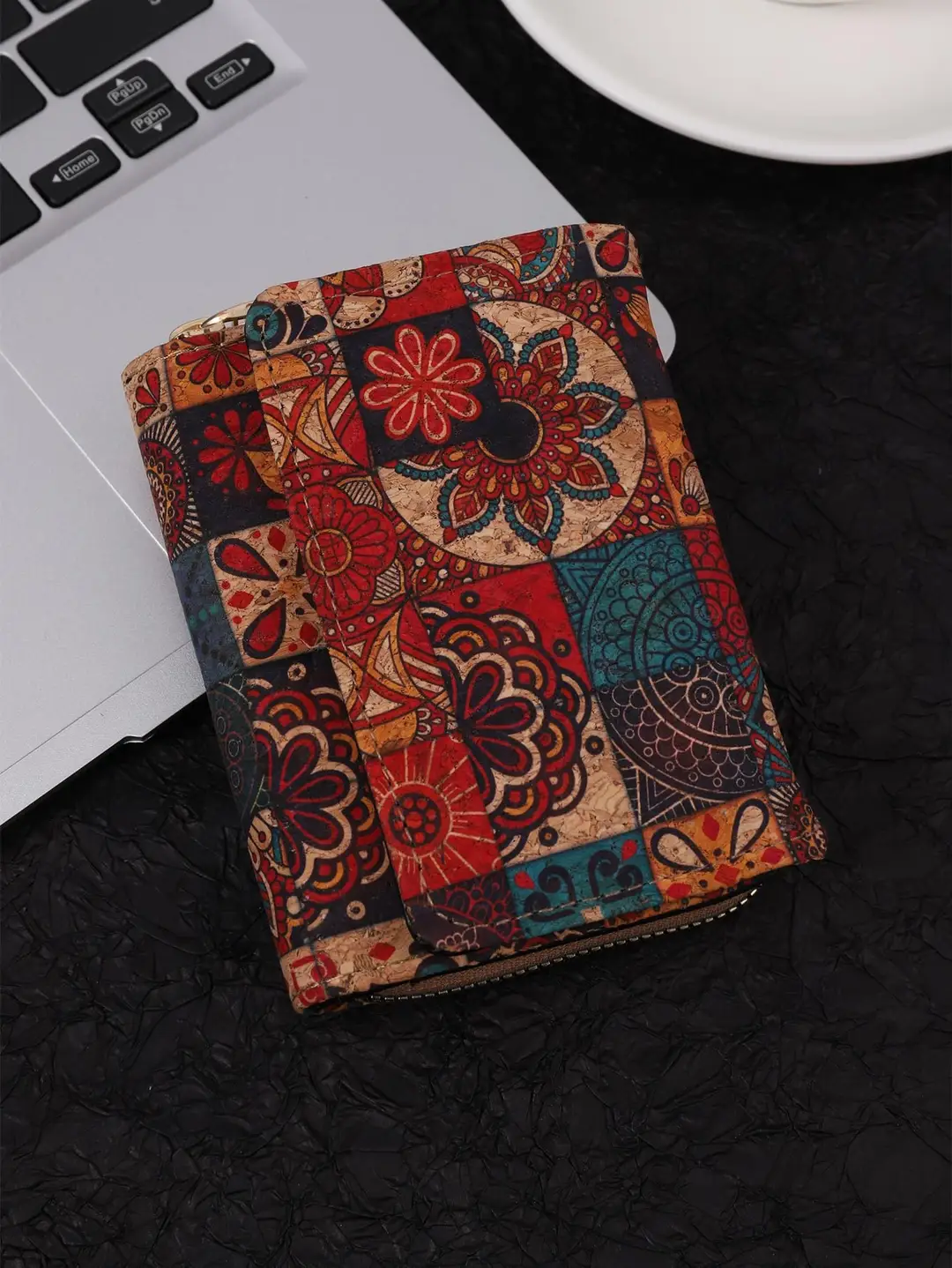 Cross-Border Bohemian Multifunctional Clutch Bag with Multiple Card Slots Wood Grain Wallet Literary Ladies Bag Card Bag Pu Small Bag
