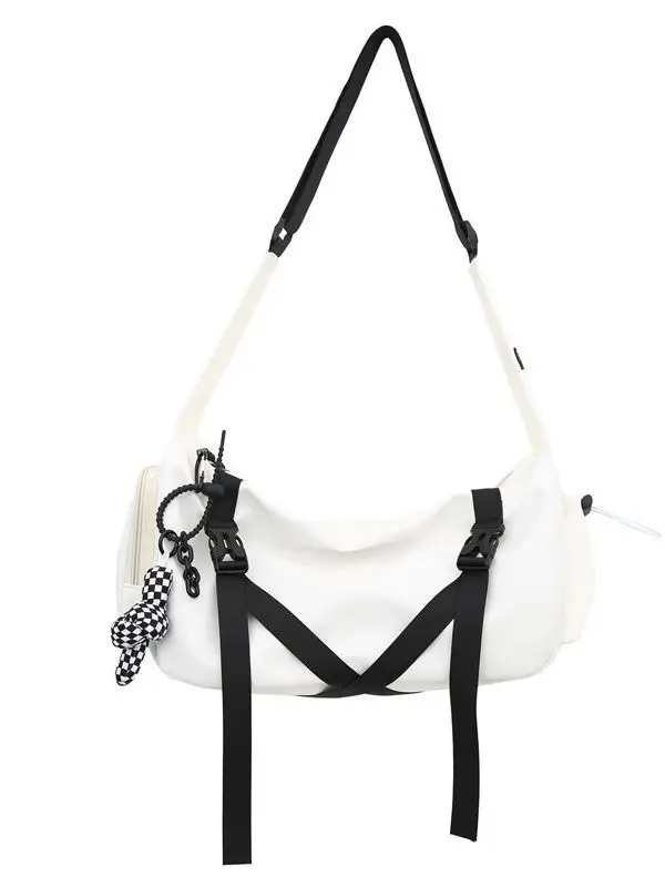 Blue Japanese Workwear Wide Strap Crossbody Bag for Men Women - Image 13