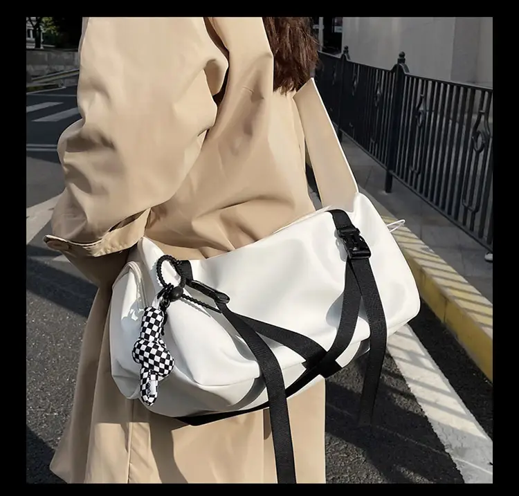 Blue Japanese Workwear Wide Strap Crossbody Bag for Men Women — feature 8