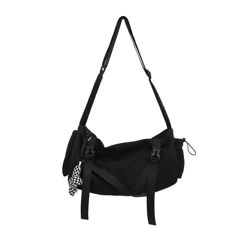 Blue Japanese Workwear Wide Strap Crossbody Bag for Men Women - Image 3