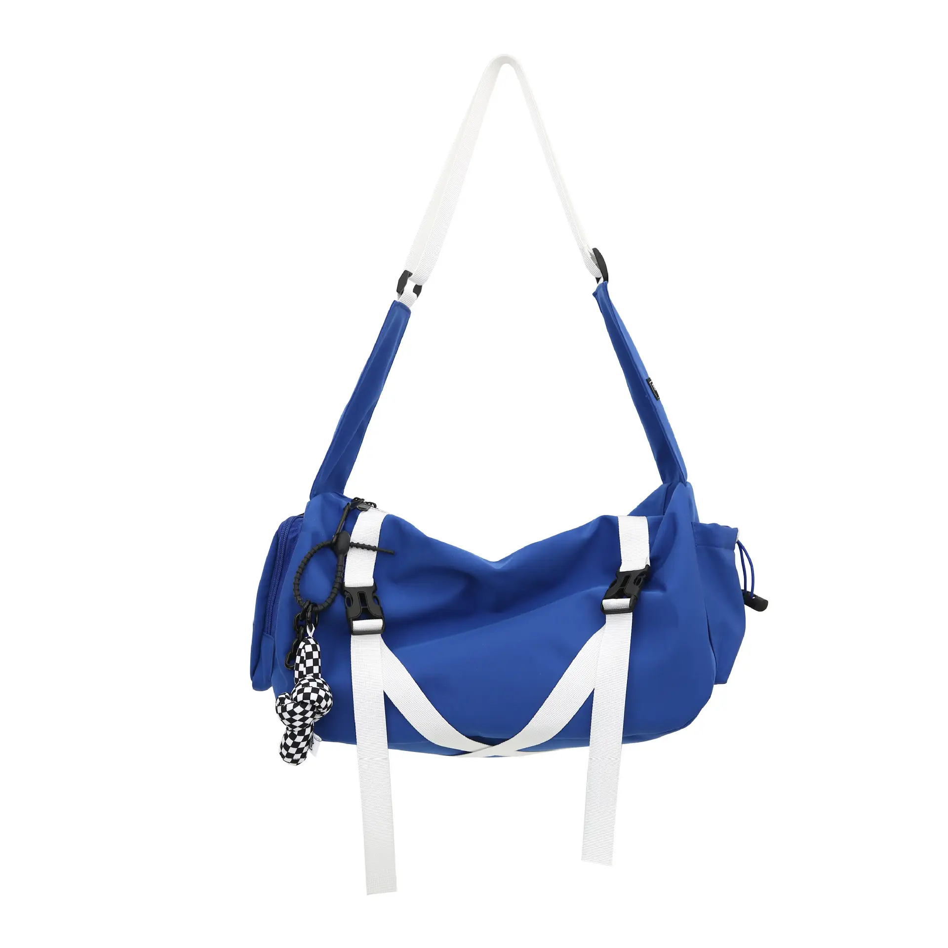 Blue Japanese Workwear Wide Strap Crossbody Bag for Men Women - Image 5