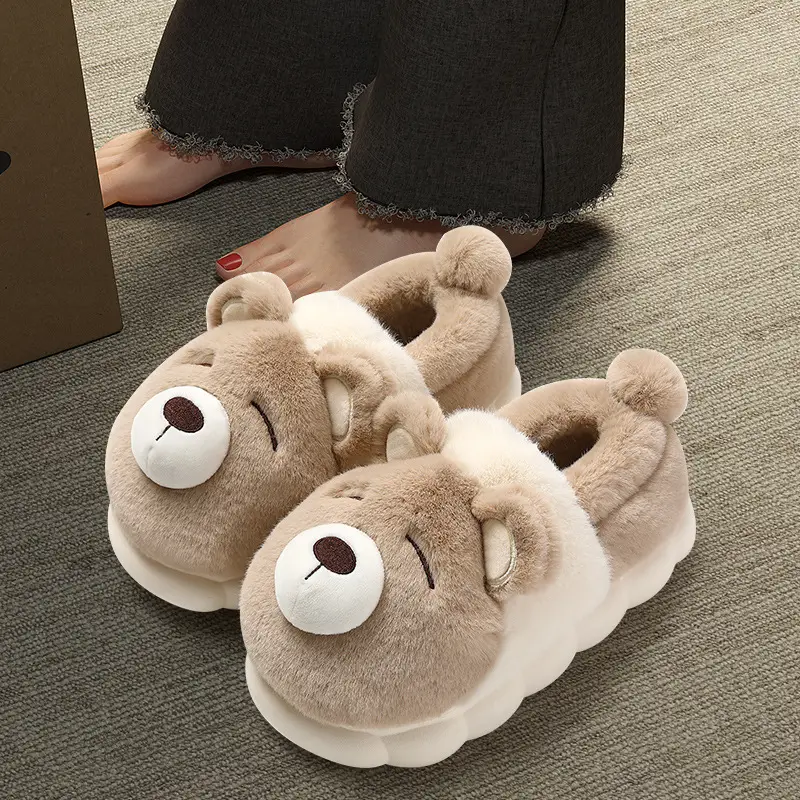 Cotton slippers women's winter bag heel home cute non-slip thick bottom warm velvet outer wear plush cotton shoes women's winter - Image 6