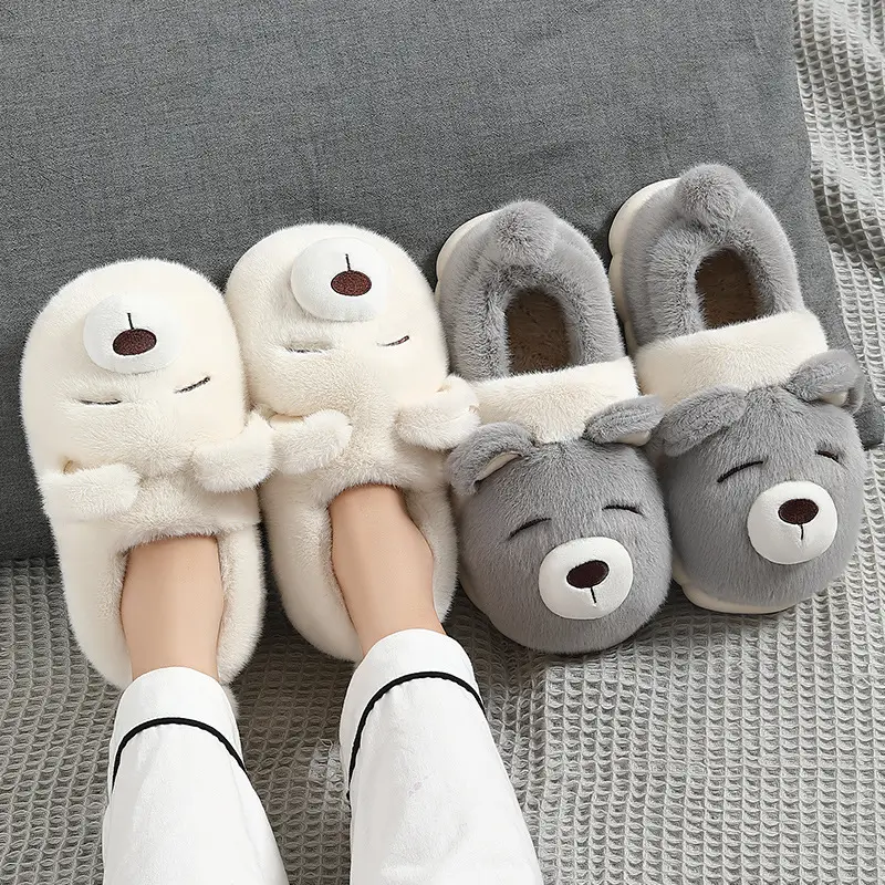 Cotton slippers women's winter bag heel home cute non-slip thick bottom warm velvet outer wear plush cotton shoes women's winter - Image 8