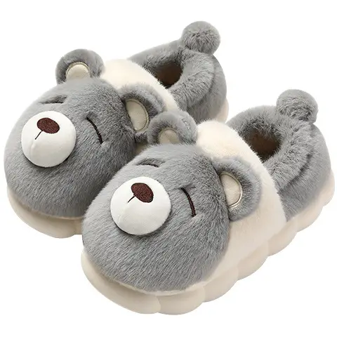 Cotton slippers women's winter bag heel home cute non-slip thick bottom warm velvet outer wear plush cotton shoes women's winter - Image 9