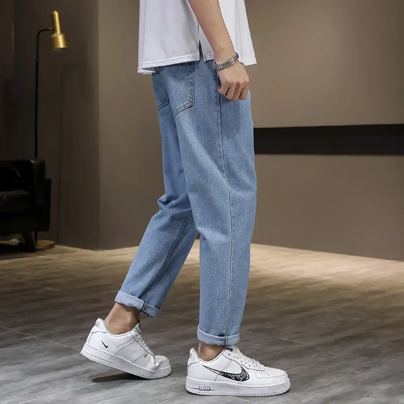 2023 Men's Blue Denim Jeans Slim Fit Loose Cut - Image 4