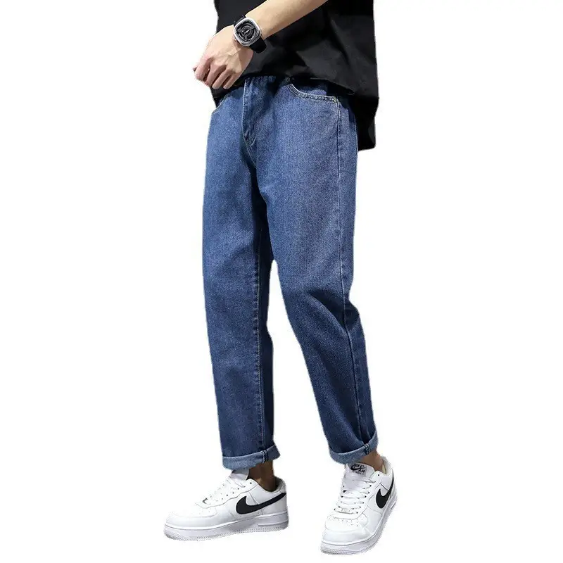 2023 Men's Blue Denim Jeans Slim Fit Loose Cut - Image 5