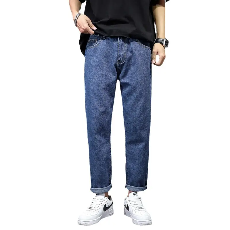 2023 Men's Blue Denim Jeans Slim Fit Loose Cut - Image 6
