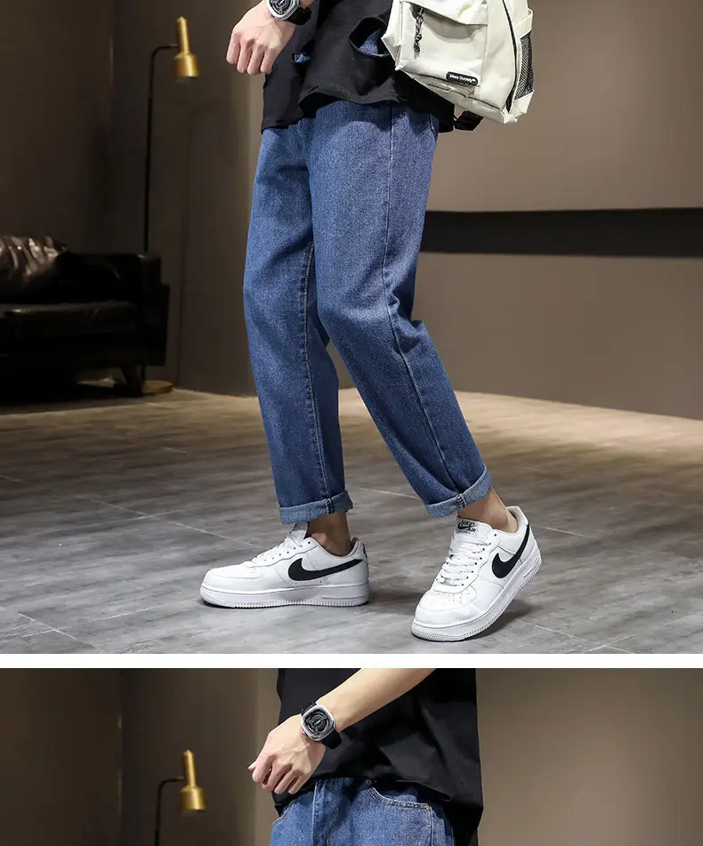 2023 Men's Blue Denim Jeans Slim Fit Loose Cut — feature 10
