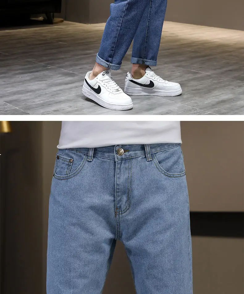 2023 Men's Blue Denim Jeans Slim Fit Loose Cut — feature 13
