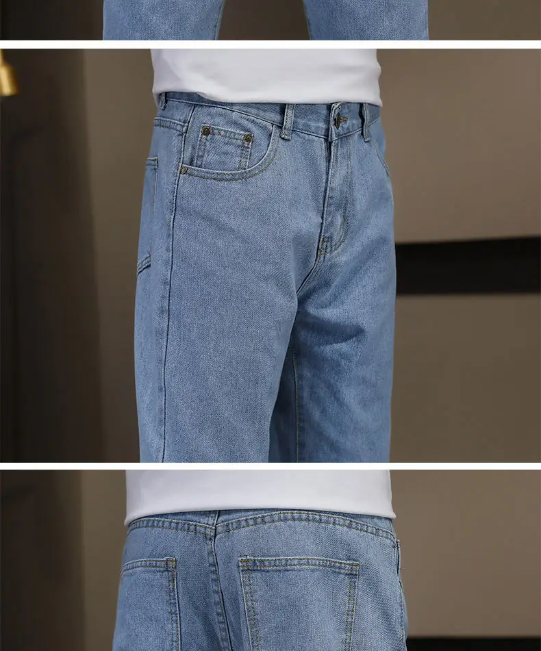 2023 Men's Blue Denim Jeans Slim Fit Loose Cut — feature 14