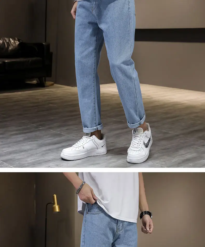 2023 Men's Blue Denim Jeans Slim Fit Loose Cut — feature 5