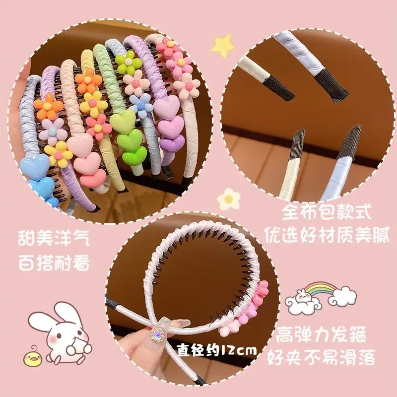 Girls' Toothed Hair Clip Headband Pink - Image 14
