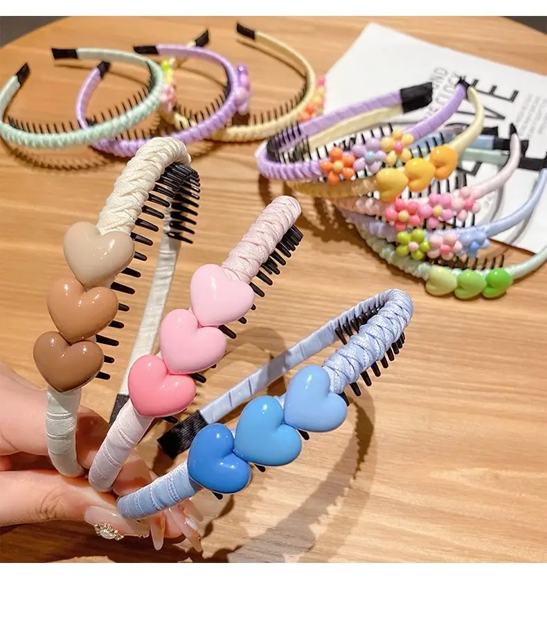 Girls' Toothed Hair Clip Headband Pink — feature 11