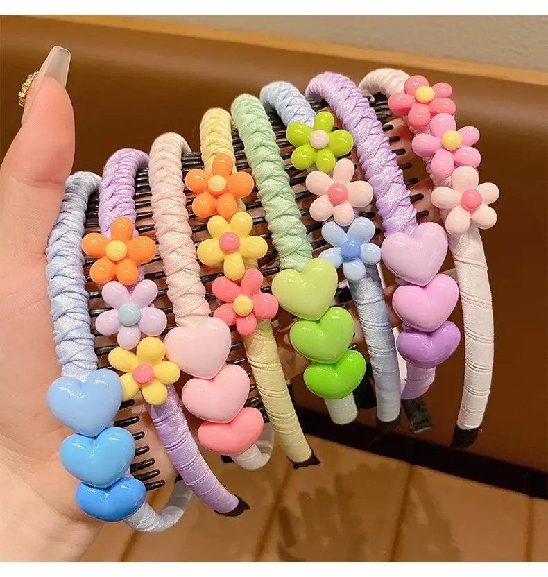Girls' Toothed Hair Clip Headband Pink — feature 5