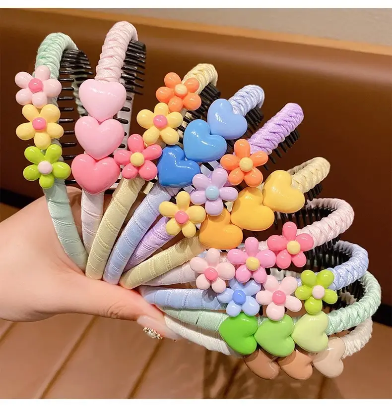 Girls' Toothed Hair Clip Headband Pink — feature 9