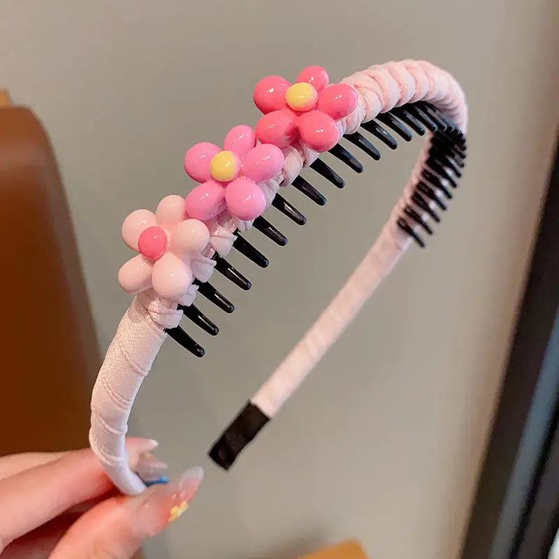 Girls' Toothed Hair Clip Headband Pink - Image 10