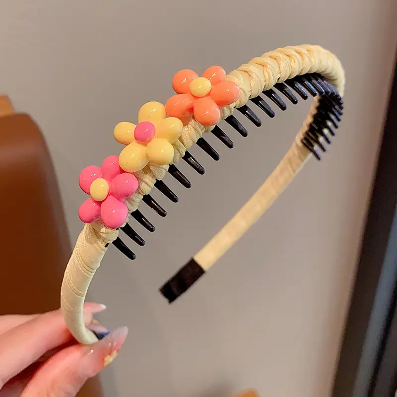Girls' Toothed Hair Clip Headband Pink - Image 6
