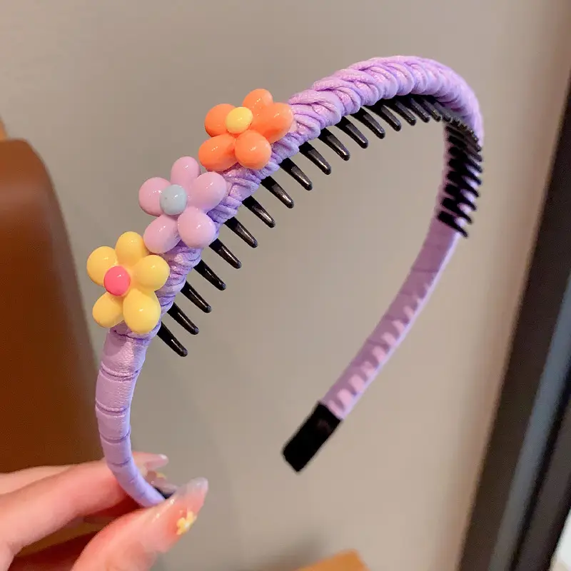 Girls' Toothed Hair Clip Headband Pink - Image 9