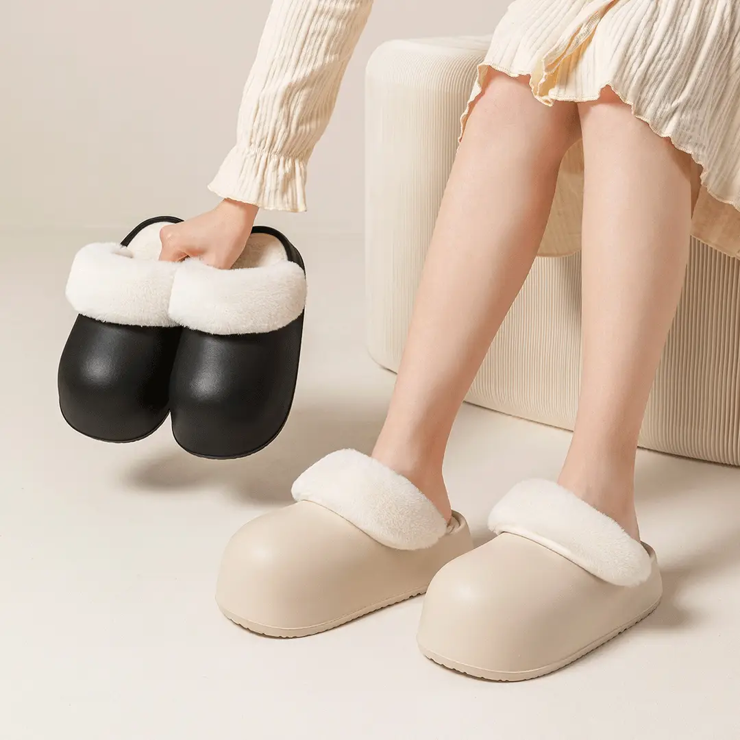 Astro detachable waterproof closed toe half slippers women's thick sole outdoor wear Office super hot cotton slippers autumn and winter - Image 16