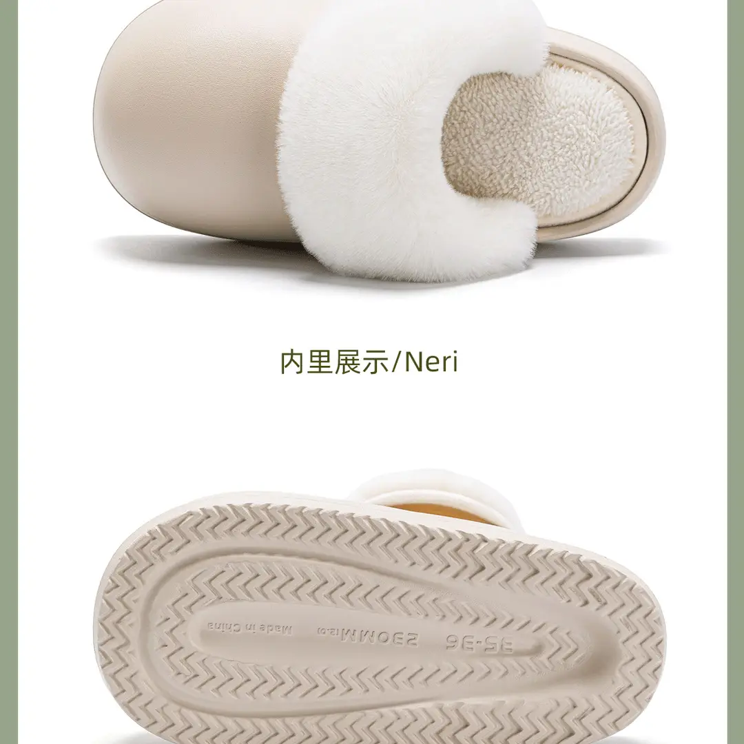 Astro detachable waterproof closed toe half slippers women's thick sole outdoor wear Office super hot cotton slippers autumn and winter — feature 24