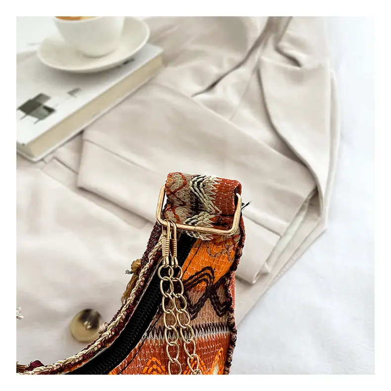 Embroidered Ethnic Style Tassel Bag for Women 2026 New Woven Shoulder Crossbody Bag Fashionable Holiday Style Underarm Bag — feature 34