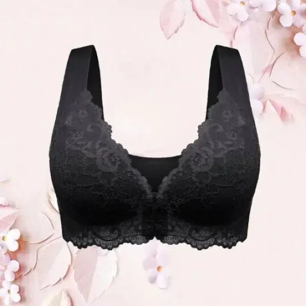 Black Lace Bra Large Chest Small Comfortable Breathable