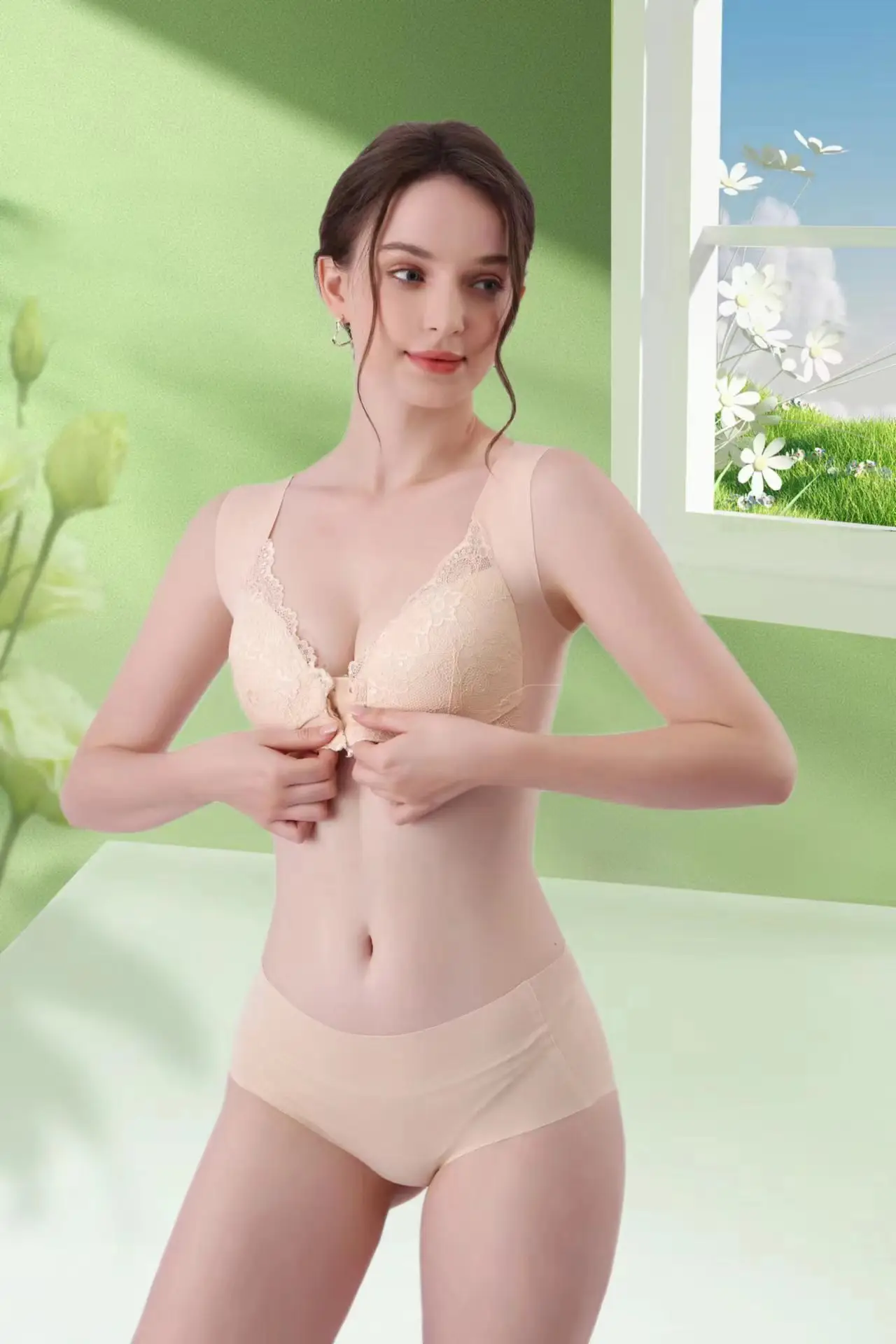 Black Lace Bra Large Chest Small Comfortable Breathable — feature 8