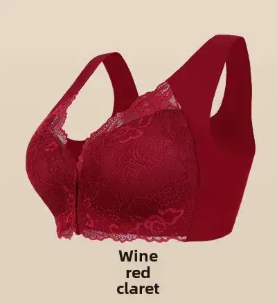 Black Lace Bra Large Chest Small Comfortable Breathable