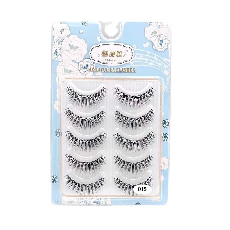Japanese False Eyelashes 5 Pairs Transparent Stem Cartoon Natural Thick Barbie Fairy Cross - Image 7
