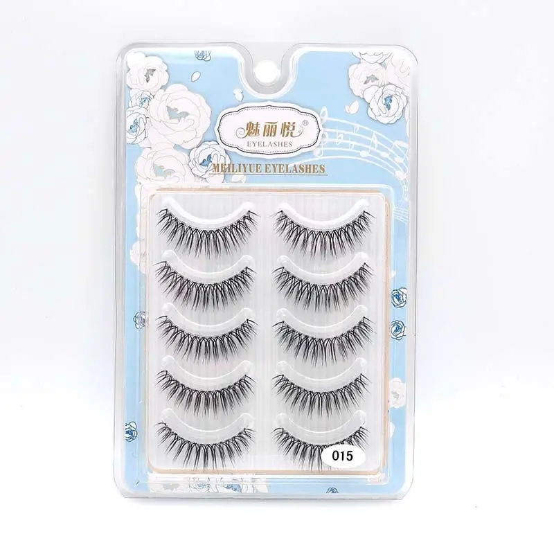 Japanese False Eyelashes 5 Pairs Transparent Stem Cartoon Natural Thick Barbie Fairy Cross — feature 12