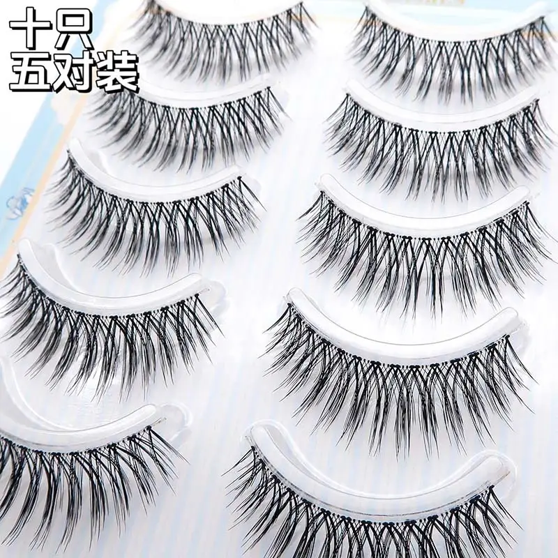 Japanese False Eyelashes 5 Pairs Transparent Stem Cartoon Natural Thick Barbie Fairy Cross — feature 8