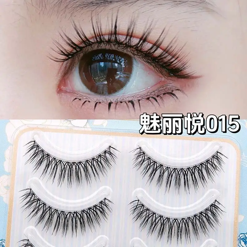 Japanese False Eyelashes 5 Pairs Transparent Stem Cartoon Natural Thick Barbie Fairy Cross - Image 2