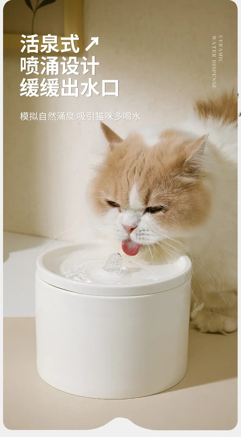Cat Automatic Water Dispenser Flowing Silent Circulation Filter Ceramic Water Feeder Pet Supplies Amazon Wholesale — feature 6