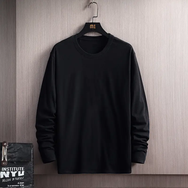 Men 200g Cotton Long Sleeve T-Shirt Red - Image 2
