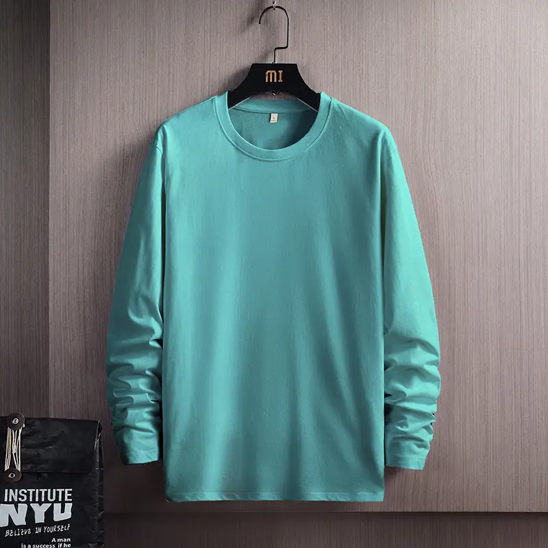 Men 200g Cotton Long Sleeve T-Shirt Red - Image 3
