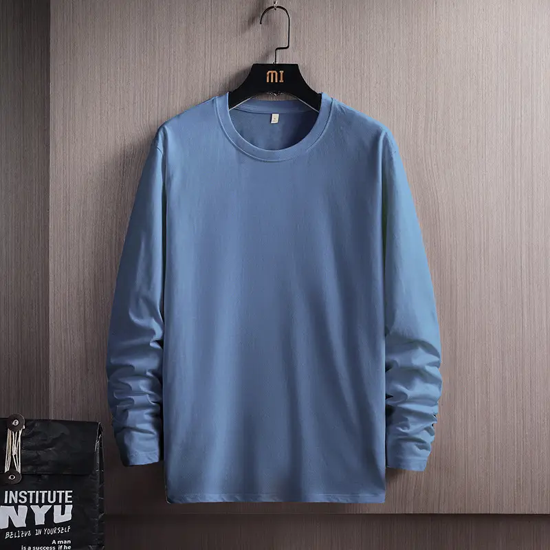 Men 200g Cotton Long Sleeve T-Shirt Red - Image 4