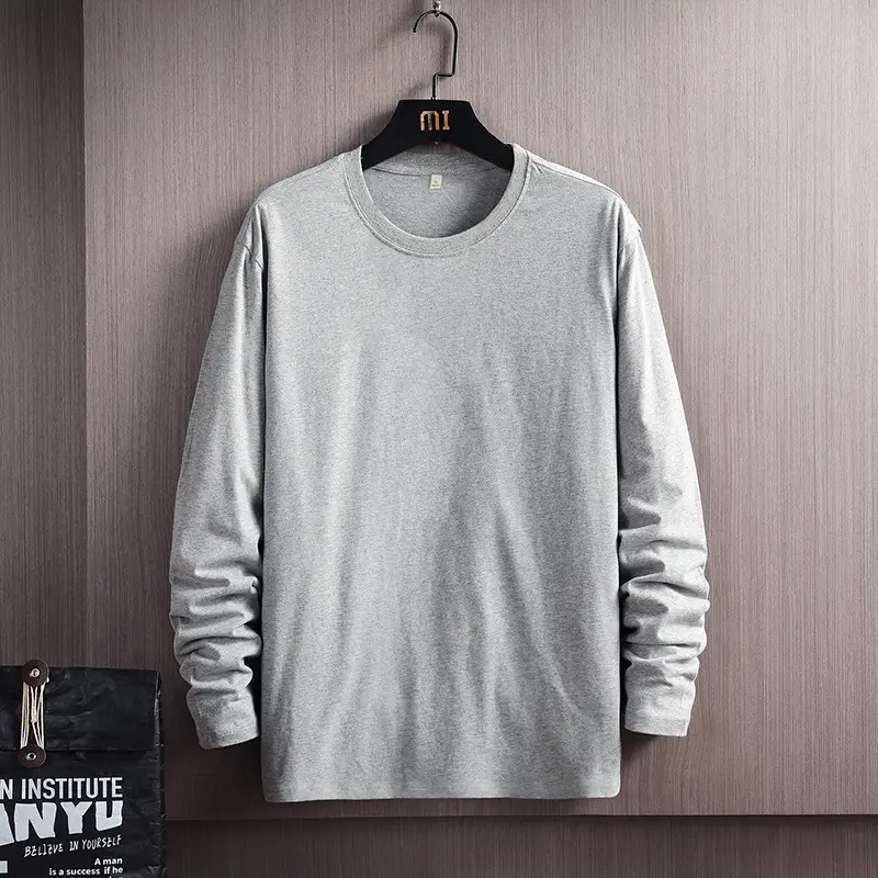 Men 200g Cotton Long Sleeve T-Shirt Red - Image 6