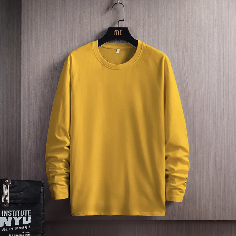 Men 200g Cotton Long Sleeve T-Shirt Red - Image 7