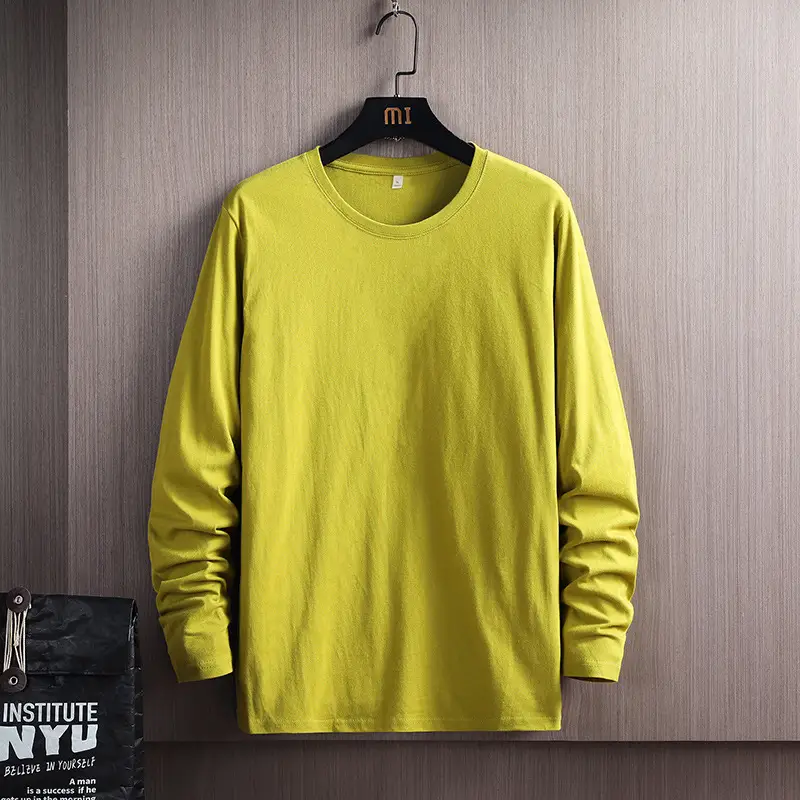 Men 200g Cotton Long Sleeve T-Shirt Red - Image 8