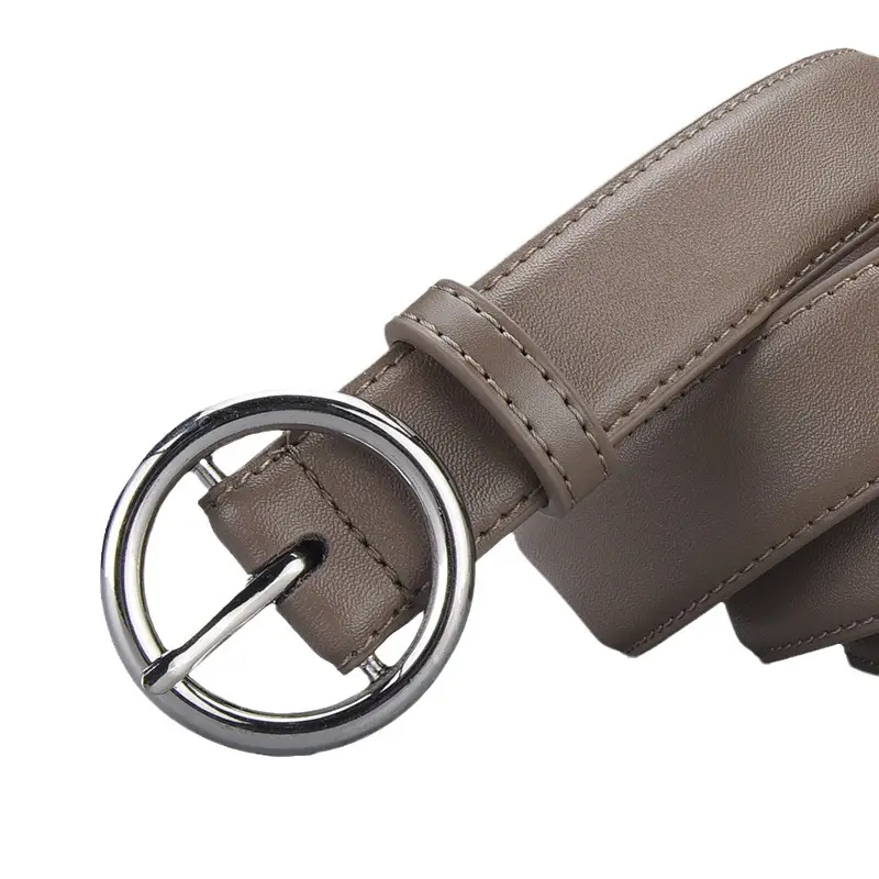 Women's Genuine Leather Belt with Gold Buckle - Image 13