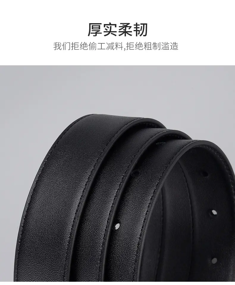 Women's Genuine Leather Belt with Gold Buckle — feature 18